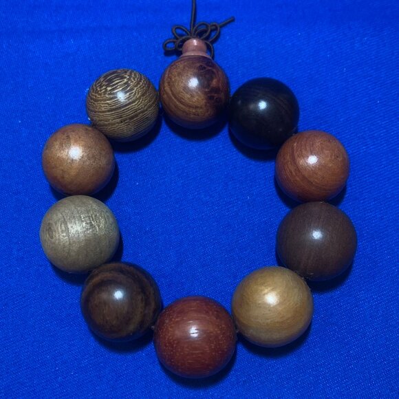 Unisex wood beaded bracelet - Picture 1 of 2